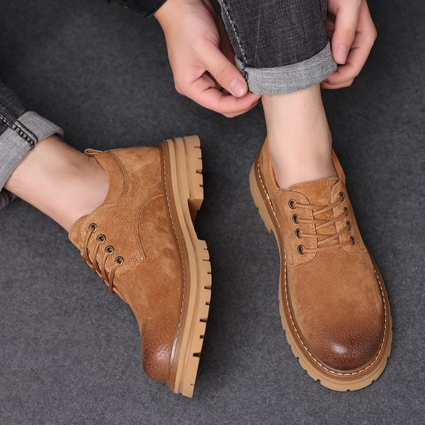 European Warm Series Men's Autumn Winter 2025 New Suede Shoes Casual Low-top British Style Workwear Martin Boots_vogvips.com