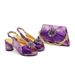 The party match high heeled diamond round toed fish mouth back slip buckle sandals with diamond handbag set is fashionable and versatile_vogvips.com
