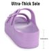 Comwarm Women's Platform Arch Support Lightweight Foam Slip On Slides Summer Beach Sandals With Adjustable Buckle_vogvips.com