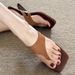 2026 French Retro Square-toed Flip-flops , Summer Outdoor High-heeled Shoes To Pair With Skirts, Wedge Sandals For_vogvips.com