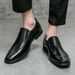 Suitable For All Seasons 2025 Large Size Men's Patent Casual Pointed Toe Korean Style Wedding Studio Set Leather Shoes_vogvips.com