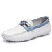 Men's Shoes Fashion Casual Bean Shoes White Soft Leather Soft Sole Comfortable Fashion Shoes A Slip-on Shoes_vogvips.com