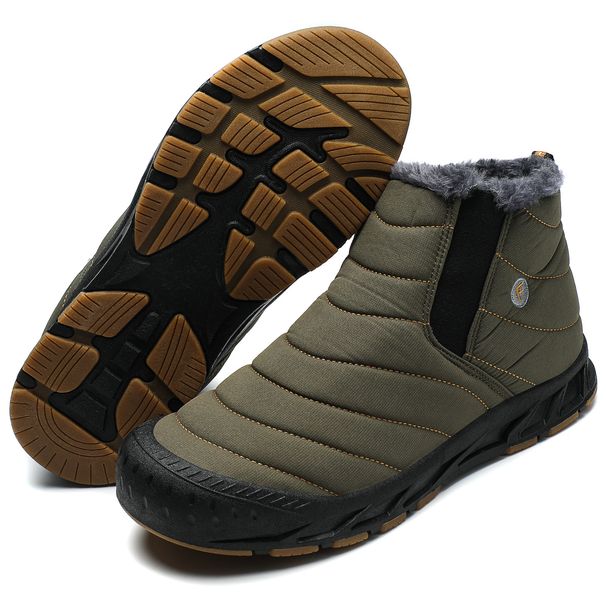 Outdoor High Top Snow Boots For Men And Women In Winter, Velvet, Thickened, Water Repellent, Anti Slip, Cold Proof Couple's Cotton Shoes_vogvips.com