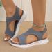 2026 Summer New Model Flyknit Fabric Wedge Sandals, Large Size, Lightweight, Breathable, Casual Sandals In Stock_vogvips.com