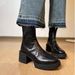 2025 Round Toe Chunky Heel Casual Short For Women 2025 Autumn New Fashion Versatile Retro Slimming Stretch Martin Boots_vogvips.com