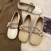 Niche Soft Sole Round Head Flat Bottom Mary Jane Shoes Women's Versatile Grandma Shoes Doudou Shoes Single Shoes_vogvips.com