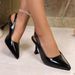 2026 Summer New Style Women's Pointed Toe Stiletto Heel Shoes, Shallow Buckle French High-Heel Sandals, Comfortable And_vogvips.com