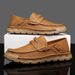 Outdoor Leisure Autumn New Hand-stitched Men's Leather Slip-on Shoes_vogvips.com
