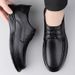 Men's Casual Leather Shoes Men's Leather Lace-up Single Shoes Dad Shoes Large Size Men's Leather Shoes_vogvips.com