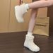 Inner Height Increase Fleece Lined Thickened Women's 2025 Autumn Winter Warm Snow Shoes Furry Cotton Short Boots_vogvips.com