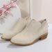 British Style Short Pointed Toe Martin Boots 2024 Large Size Chunky Heel Back Zipper Single Shoes_vogvips.com