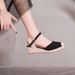 Women's Hemp Rope Wedge Sandals Open Side Casual Vacation Roman Style Plus Size_vogvips.com