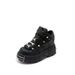 2025 Autumn Winter Women's Heavy Metal Low Top Punk Leather Shoes Dark Style Motorcycle Boots Wholesale Thick Sole_vogvips.com
