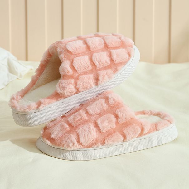 Women's Winter 2025 New Indoor Home Non-Slip Warm Furry Couple Cotton Slippers Maternity Shoes_vogvips.com