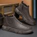 European Warm Series Autumn Winter New Side Zipper Mid-Top Casual Workwear Trendy Fashion Martin Boots Slip-On High-Top Men's Shoes_vogvips.com