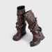 Women's Shoes Niche Design Retro Round Toe Long Boots Rivet Knight Boots Autumn New Maillard Trouser Boots Women_vogvips.com