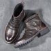 Men Ankle Knee High Waterproof Suede Formal Events Outdoor Shoes Boots Casual Flat Round Toe Buckle_vogvips.com