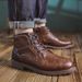 Martin Boots Men's Side Zipper Leather Boots Retro Trendy Men's Medium Top Short Boots Tooling Boots High Top Leather Shoes_vogvips.com
