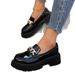 New Round Head Flat Women's Printed Loafers_vogvips.com