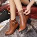2020 New Women's Pointed Toe Chunky Heel Belt Buckle Thick Sole Short Tube Large Size Martin Boots_vogvips.com