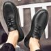 Men's Large-size Cowhide Board Shoes Men's European Station Casual Pure White White Shoes One-pedal Loafers_vogvips.com