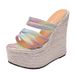 Women’s Shoes Wedge Heels Summer Model Catwalk 16CM Strap Thick Soled Shoes Straw Rope Bottom_vogvips.com