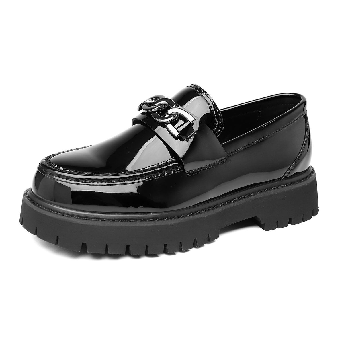 Spring And Autumn Slip-On Loafers, Thick-Soled Height-Increasing Shoes, Black Fashionable Men's Casual Leather Shoes 306_vogvips.com