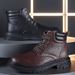 European Warm Series New Large Size Martin Distressed Leather Men's Versatile Lace-up Big Toe Shoes British Style Thick-soled Knight Boots_vogvips.com
