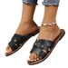 Women's Solid Color Plus Size Slippers Sandals Lightweight Casual Square Open Toe Flat Summer Shoes For Southeast Asian Market_vogvips.com