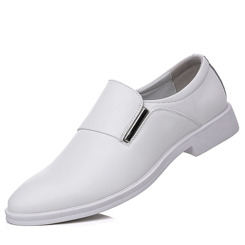 Men's 2025 Autumn New Business Formal British Style Pointed Toe Large Size Genuine Leather White Casual Single Shoes For_vogvips.com