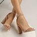 Women's Strap Sandals For Outdoor Wear, New Summer Casual Versatile Suede High-heeled Chunky Heel Sandals, European And_vogvips.com