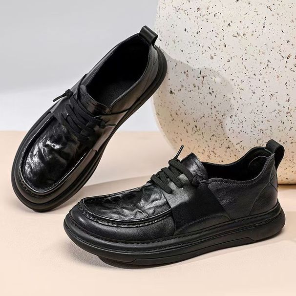 2025 Autumn/Winter New Mango Men's Casual Leather Versatile Trendy Soft Bottom Anti Slip Le Fu Shoes_vogvips.com