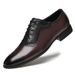Euro Step Spring And Autumn Brogue British Style Pointed Business Formal Genuine Leather Oxford Single Wedding Men's Shoes_vogvips.com