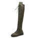 Plus Size 35-43 Flat Over-the-Knee Women's Long Autumn Winter New Suede Motorcycle Boots_vogvips.com