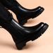 Martin Boots Men's Korean Chelsea Boots Men's Heightening Cigarette Boots High Top Leather Boots_vogvips.com