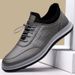 Euro Step Breathable Men's Sneakers Driving Loafers Plaid Casual Leather Shoes_vogvips.com