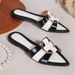 Women's Shoes Hot Selling Flat Slippers Summer New Pointed Open Toe Color Matching Fashion Middle East Shoes_vogvips.com
