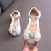 Girls Small And Large Children Baotou Rhinestone Princess Dance Shoes Show Shoes Single Shoes Butterfly Pearl_vogvips.com