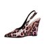Summer New High-heeled Shoes With Pointed Toe, Single Strap Buckle, Wedge Heel, Unique Design, Leopard Print,_vogvips.com