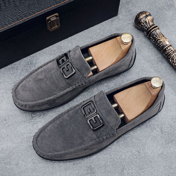 SHLIANG Men's Driving Shoes New Frosted Suede Slip-On Loafers Casual Leather Shoes Comfortable Breathable Rubber Sole S X0020_vogvips.com