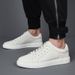 Trendy Genuine Leather 2025 New Versatile Casual Sneakers Men's Sports Thick-Soled White Shoes Men 3369_vogvips.com