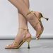 Women's Serpentine Line Band Square Head Sexy Fashion Party Gold Heels_vogvips.com