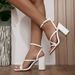 81432-66 Sexy Open-Toe Shoes Square-Toe Chunky Heel High-Heeled Comfortable European And American Cross-Border Women's_vogvips.com