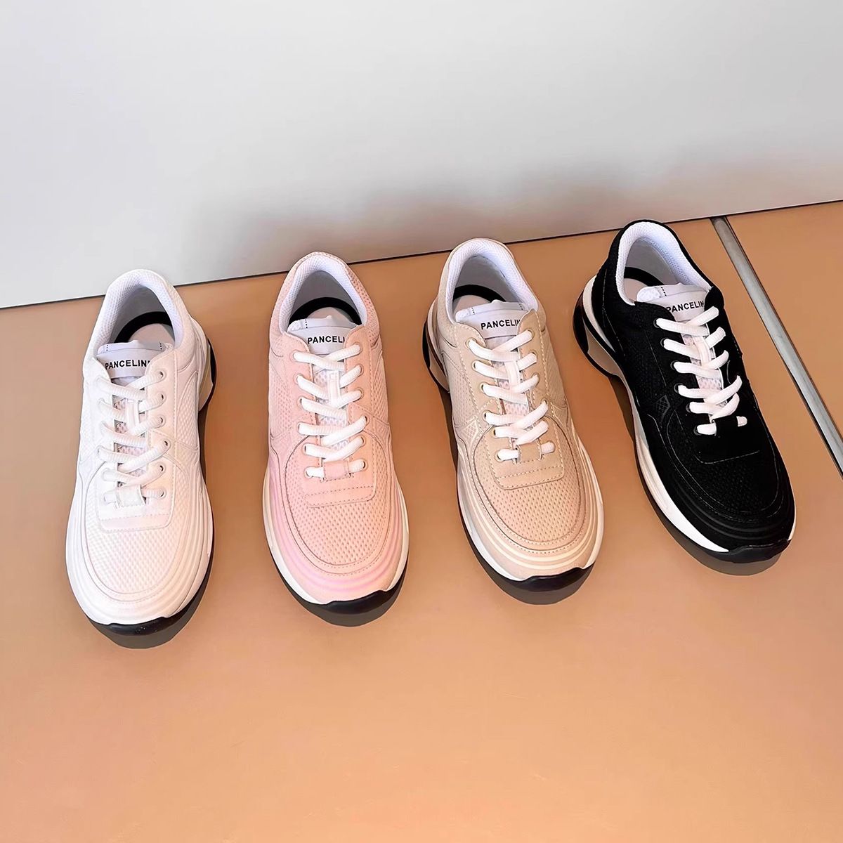 Women's Thick-Sole Chunky Sneakers Mesh Breathable Running Back To School Student Casual Sports Shoes_vogvips.com