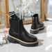 Women's British Style Martin Boots With Elastic Cuff Thick Sole Back Zipper Ankle Plus Size New Autumn_vogvips.com