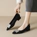 Weiwei Girl 5153-7 Black Commuter Shallow Mouth Spring Pointed Toe Single Shoes Women Thick Heel Elegant Rhinestone High Heels_vogvips.com