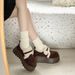 Thick Soled Cotton Shoes With Plush Sponge Cake For Women In Winter, Vintage Warm Fur Shoes For Outdoor Wear_vogvips.com