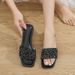 Sequin Slippers For Women, Summer New Fashion Flat European And American Style, Internet Celebrity Rhinestone One-Strap Trendy , Export_vogvips.com