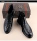Men's Leather Boots Crocodile Pattern First Layer Martin Boots Men's Leather Cotton Boots With Cotton To Keep Warm_vogvips.com