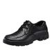 Leather Shoes Men's Shoes Platform Non-slip Casual Lace-up Round Head Shoes_vogvips.com